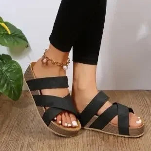 Luna Cross Slide Sandals