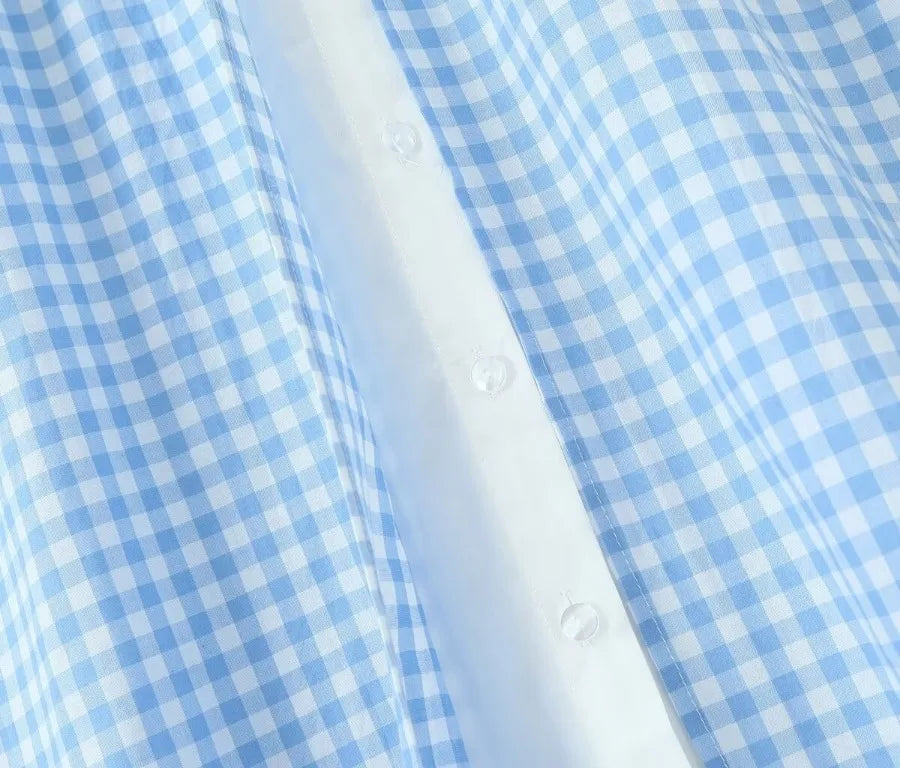 Sienna Blue Plaid Midi Dress