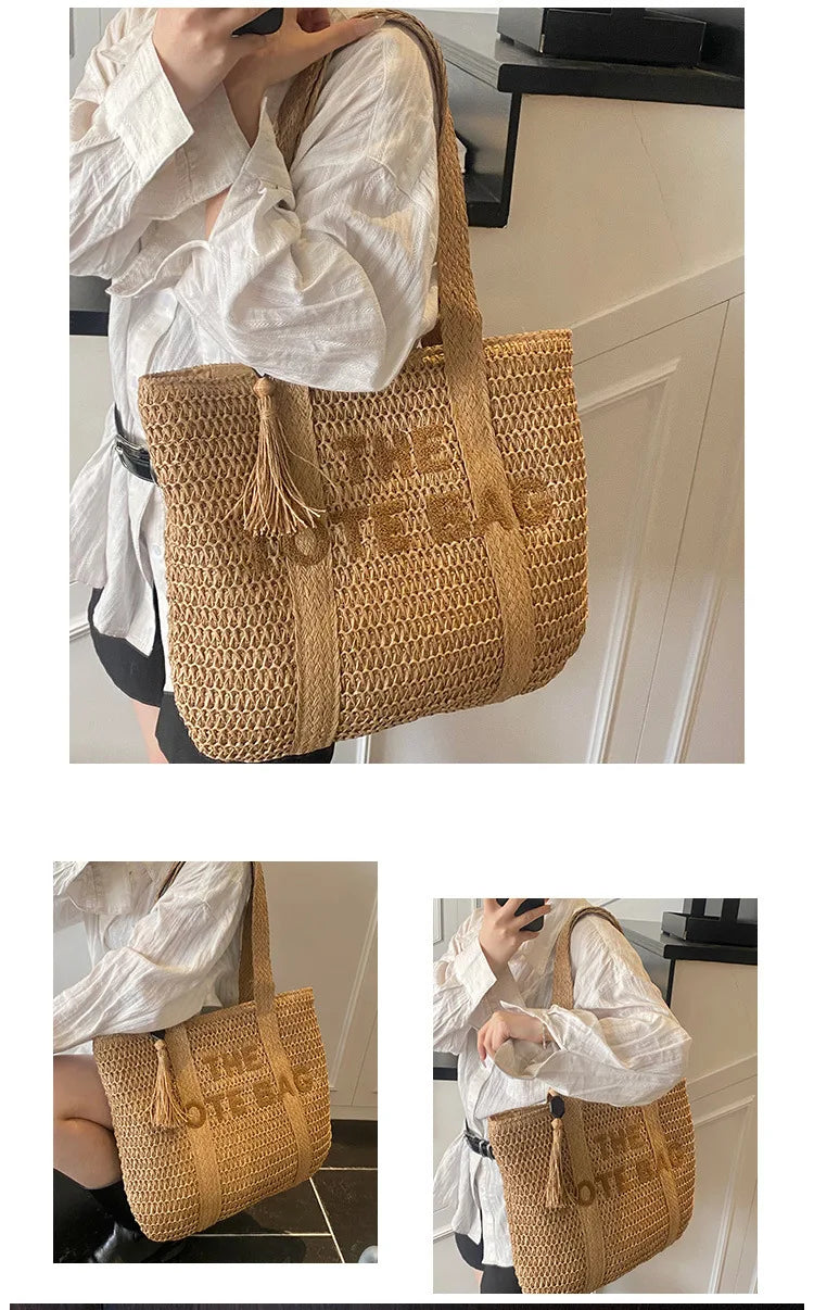 FRENCH WOVEN STRAW TOTE
