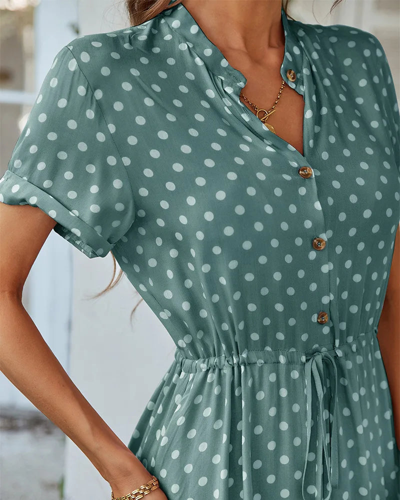 LUCY DOT PRINT MIDI DRESS