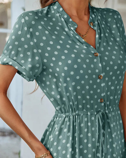 LUCY DOT PRINT MIDI DRESS