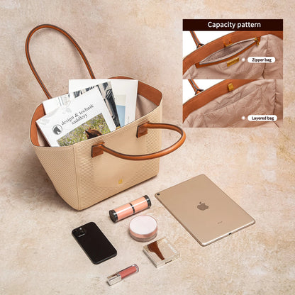 SUMMER FABRIC HOLLOW TOTE – LARGE CAPACITY BEACH BAG