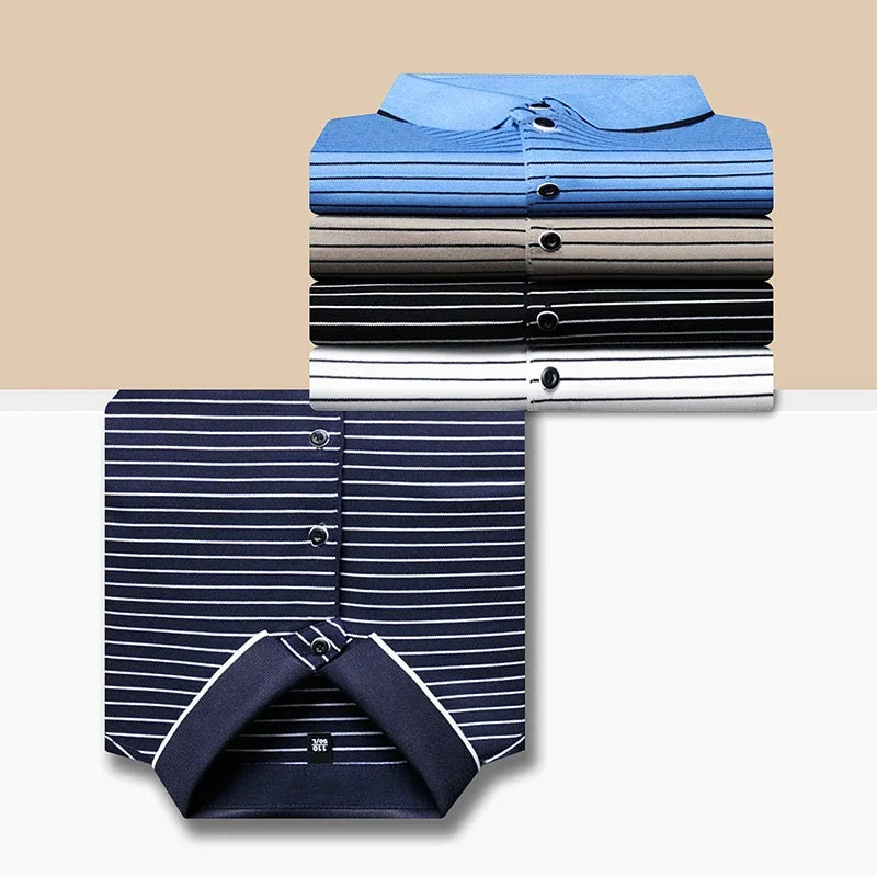 Henley Stripe Polo.