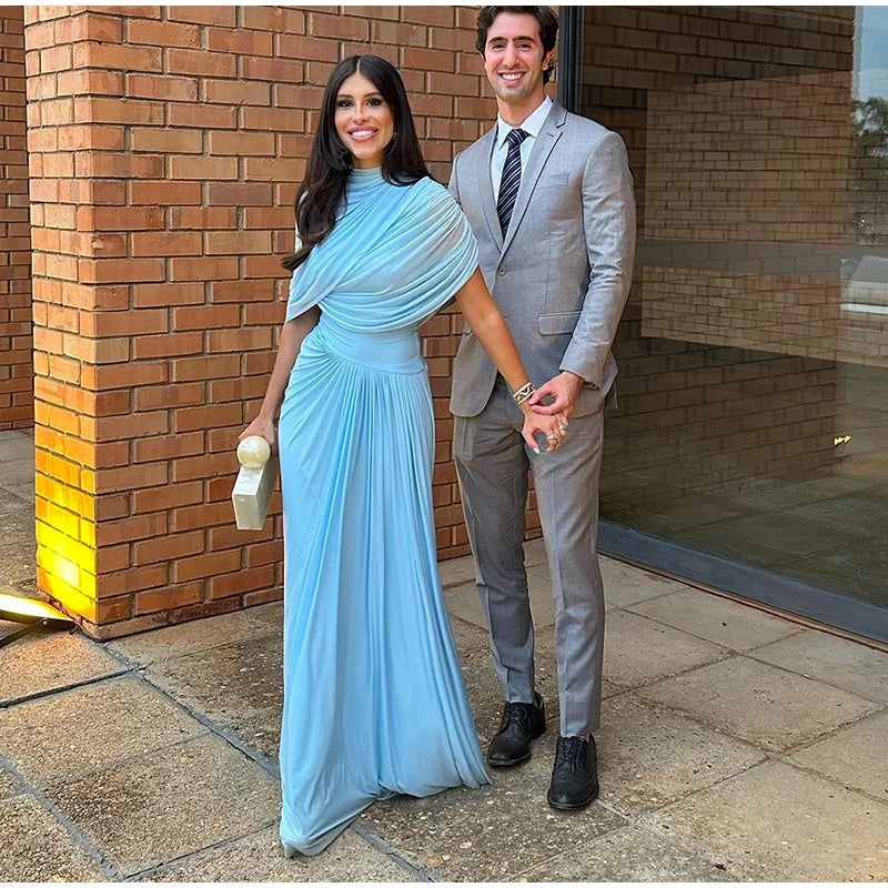ALEXANDRA DRAPED CAPE MAXI DRESS