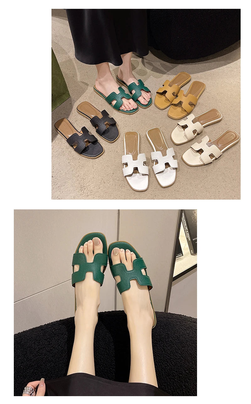 KATE LATEX FLAT SANDALS