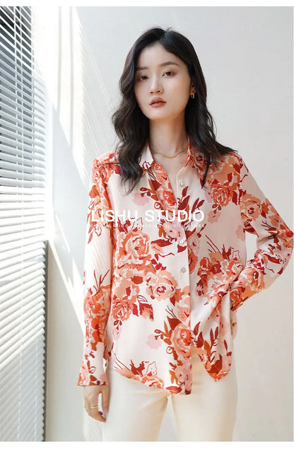 Elegant Floral Print Blouse