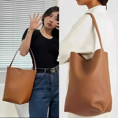EMILIA LEATHER BUCKET TOTE