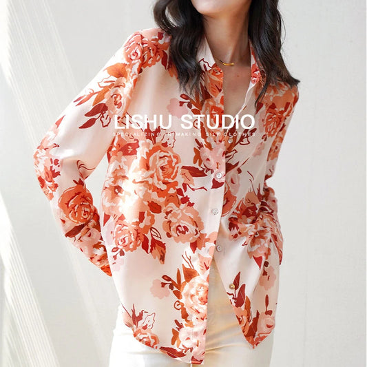 Elegant Floral Print Blouse