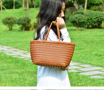 Charlotte Woven Cowhide Tote