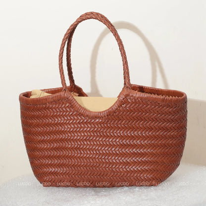 Charlotte Woven Cowhide Tote
