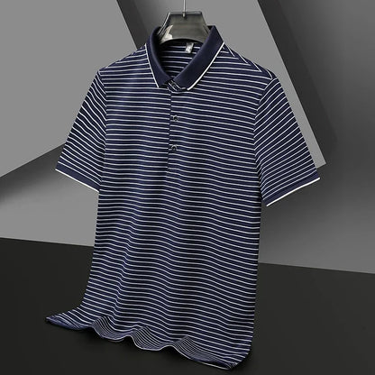 Henley Stripe Polo.