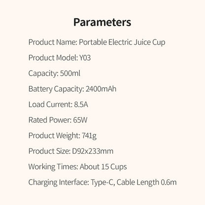 NOVA 500ML – Portable Juicer Bottle