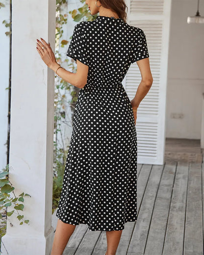LUCY DOT PRINT MIDI DRESS