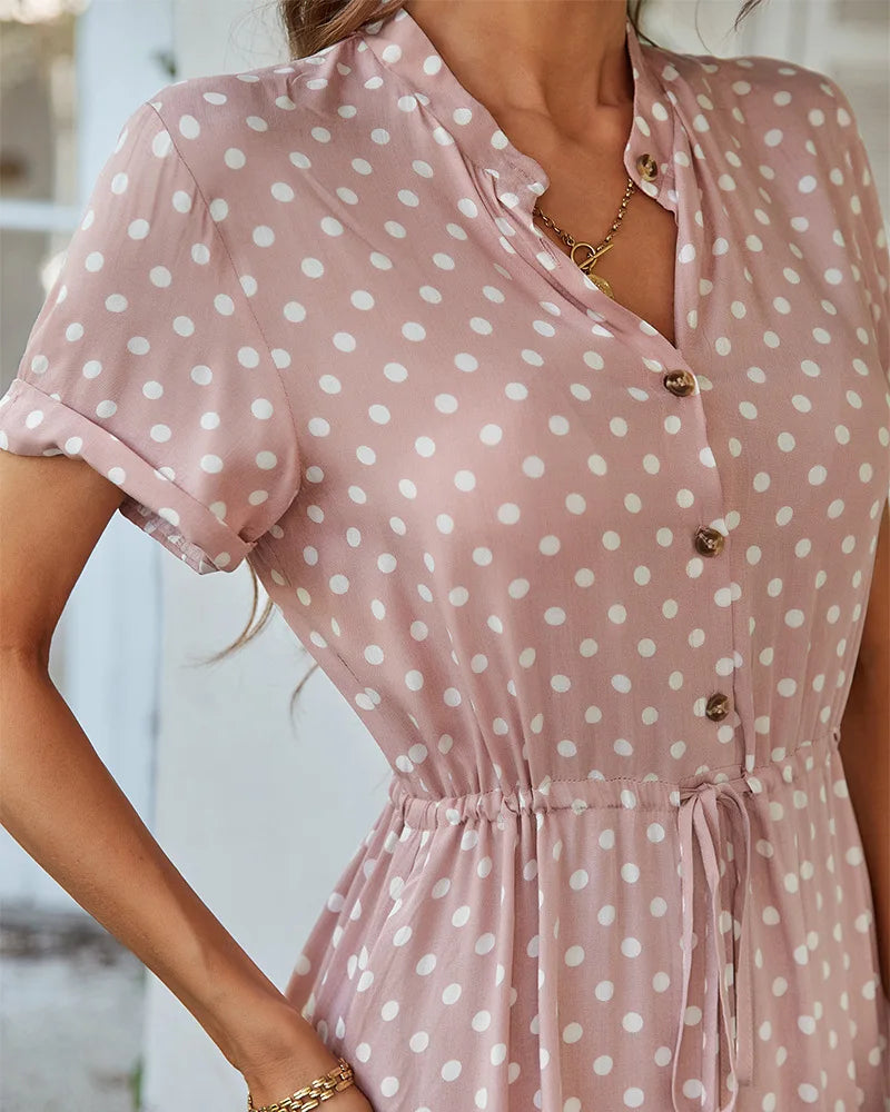 LUCY DOT PRINT MIDI DRESS