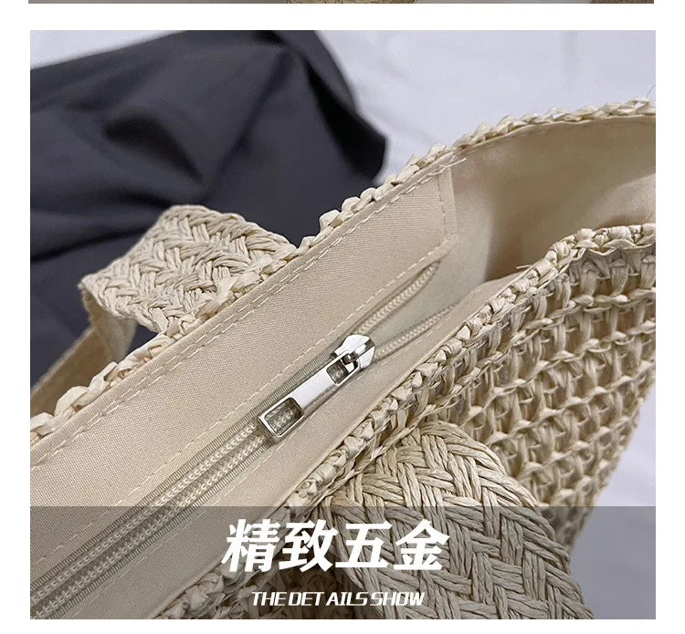 FRENCH WOVEN STRAW TOTE