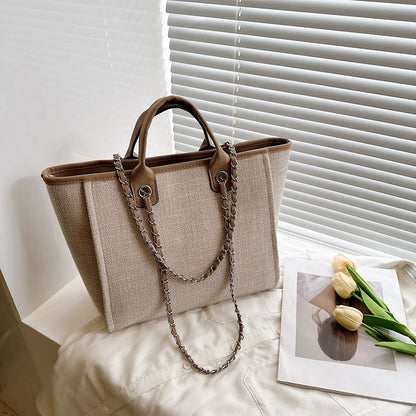 CANVAS CHAIN TOTE – LARGE CAPACITY COMMUTER BAG