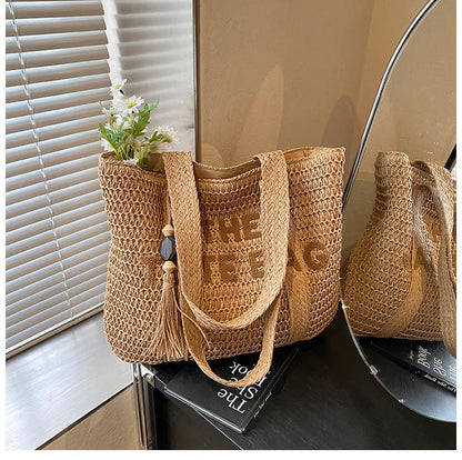 FRENCH WOVEN STRAW TOTE
