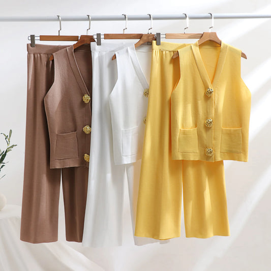 VICTORIA V-NECK VEST SET