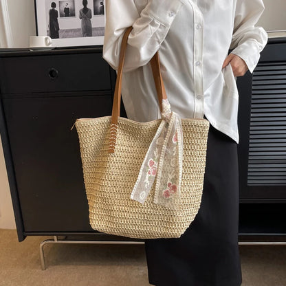 THE HAMPTONS WOVEN TOTE