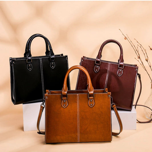 ELEGANT VINTAGE LEATHER SHOULDER BAG