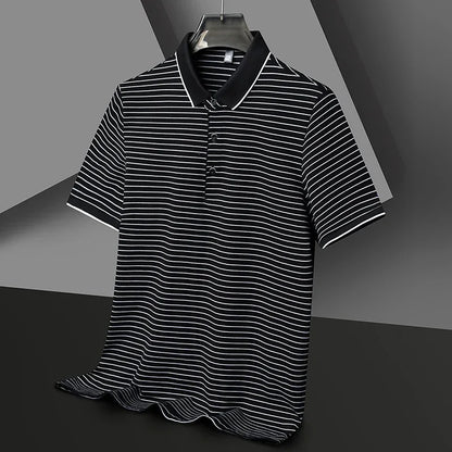 Henley Stripe Polo.