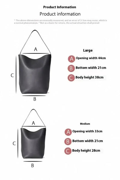 EMILIA LEATHER BUCKET TOTE