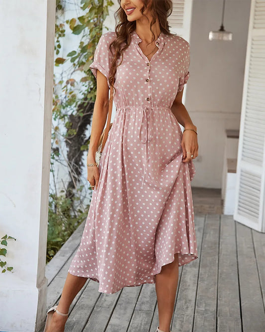 LUCY DOT PRINT MIDI DRESS