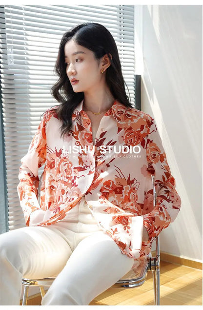 Elegant Floral Print Blouse