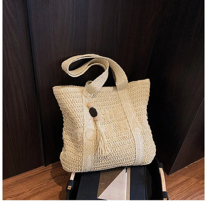 FRENCH WOVEN STRAW TOTE