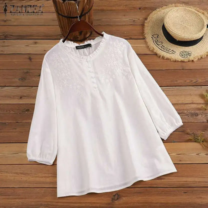 OLIVIA LINEN BLOUSE