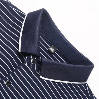 Henley Stripe Polo.