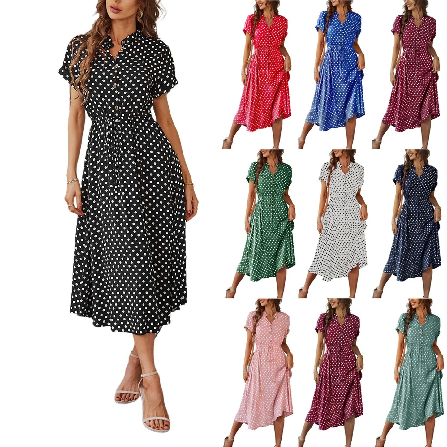 The Portofino Polka Dot Midi Dress