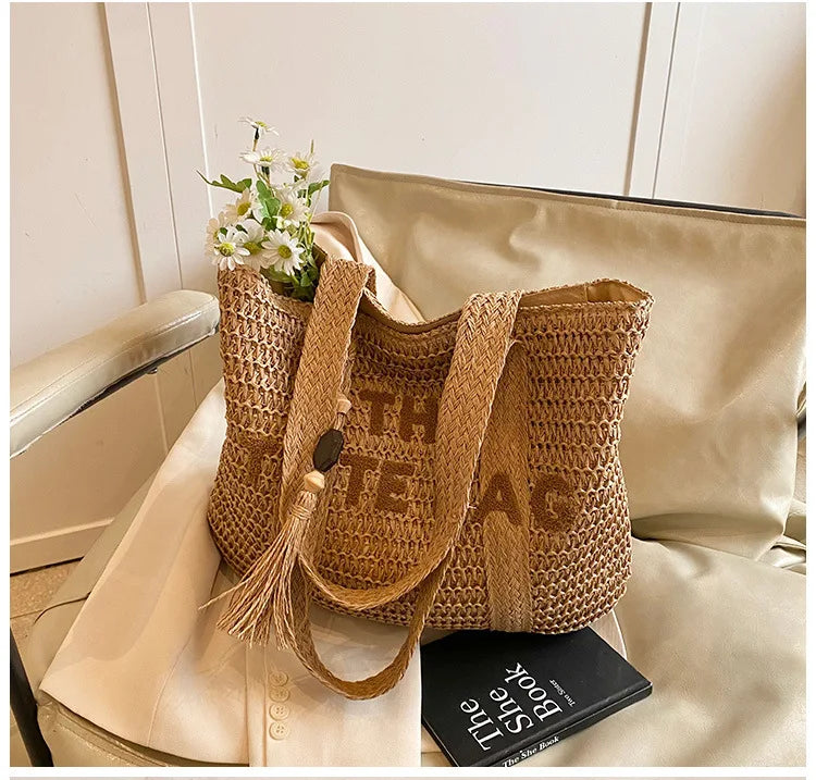 FRENCH WOVEN STRAW TOTE