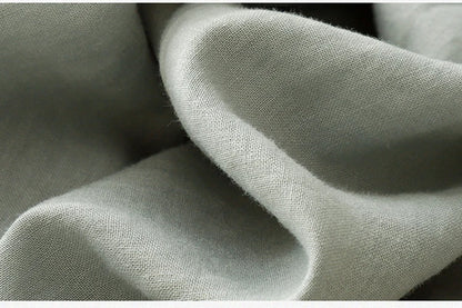 COTTON LACE COLLAR LINEN BLOUSE