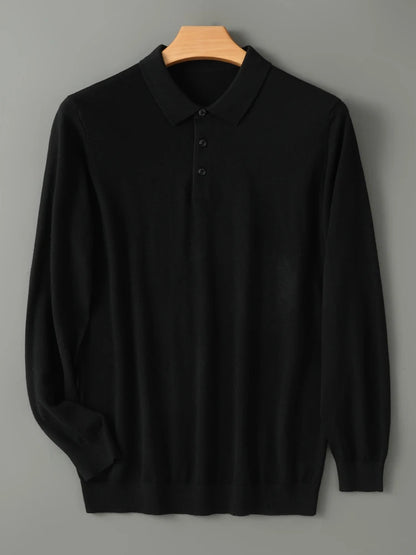 MERINO WOOL POLO KNIT