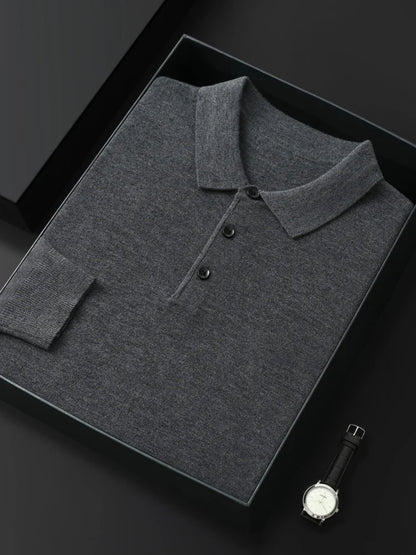 MERINO WOOL POLO KNIT