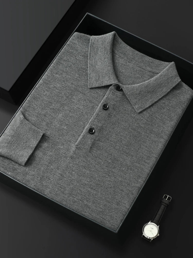 MERINO WOOL POLO KNIT