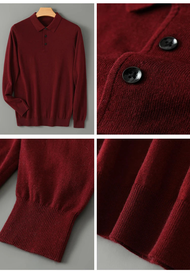 MERINO WOOL POLO KNIT