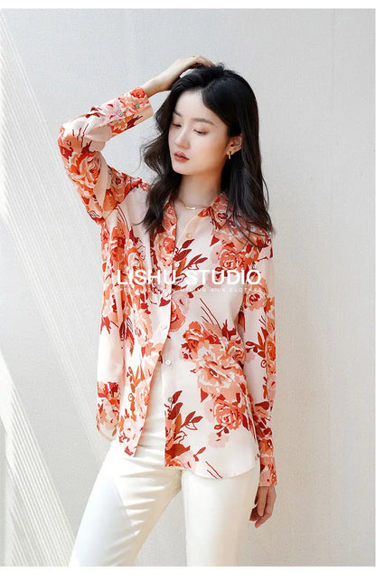 Elegant Floral Print Blouse