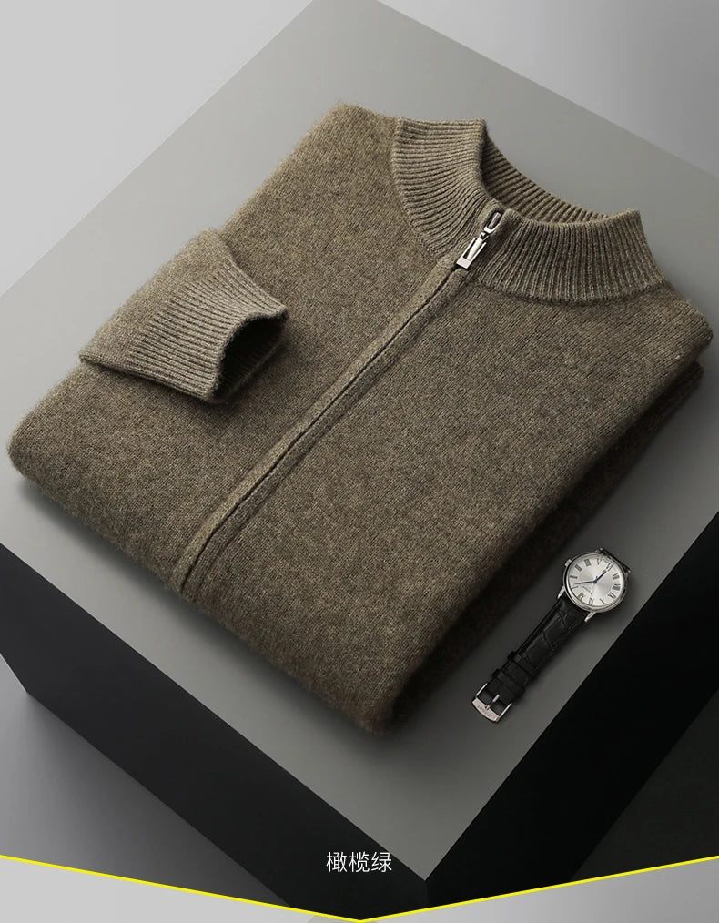 ALPINE ZIP MERINO WOOL CARDIGAN