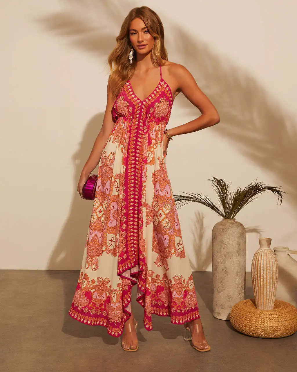 ISABELLE BOHO FLORAL MAXI DRESS