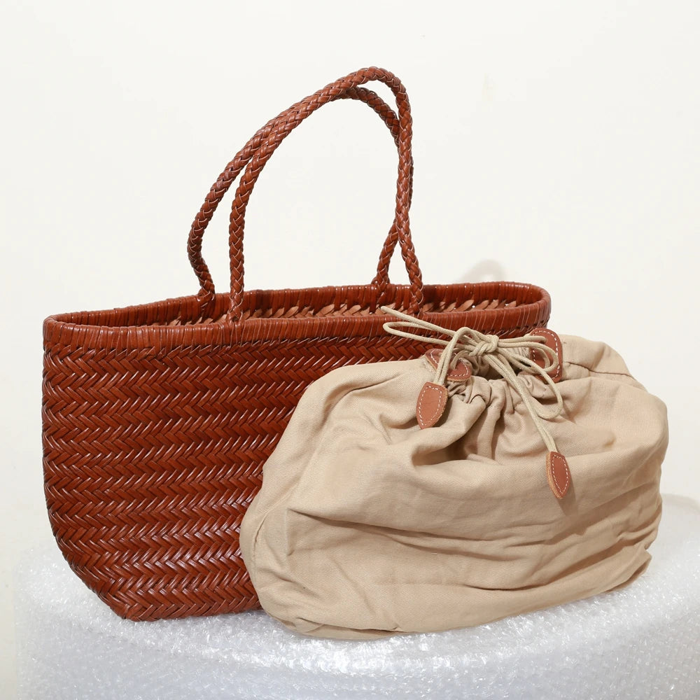 Charlotte Woven Cowhide Tote