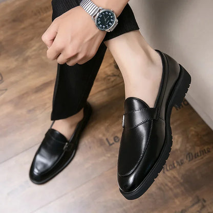 Theo Crest Leather Loafers