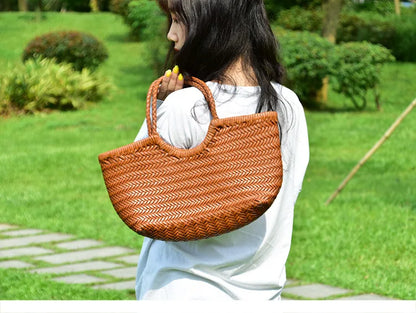 Charlotte Woven Cowhide Tote