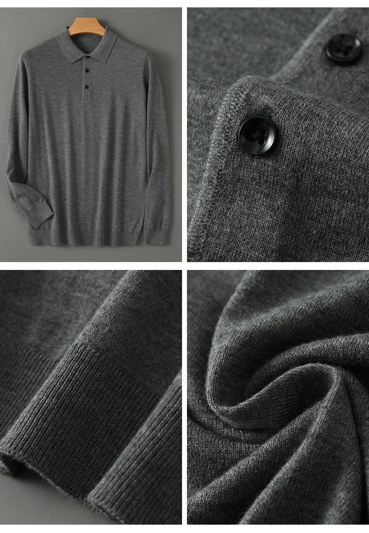 MERINO WOOL POLO KNIT