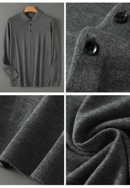 MERINO WOOL POLO KNIT
