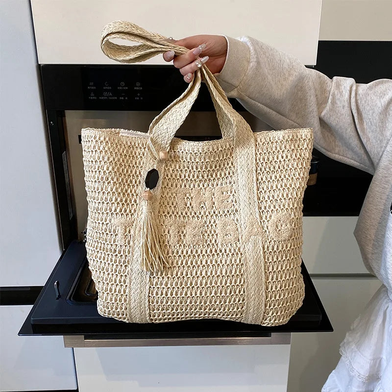 FRENCH WOVEN STRAW TOTE