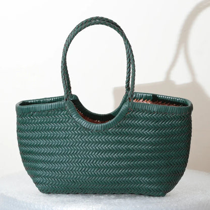 Charlotte Woven Cowhide Tote