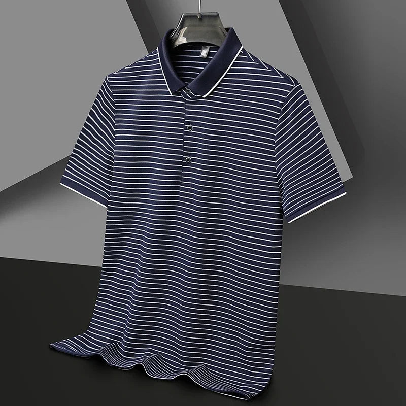 Henley Stripe Polo.