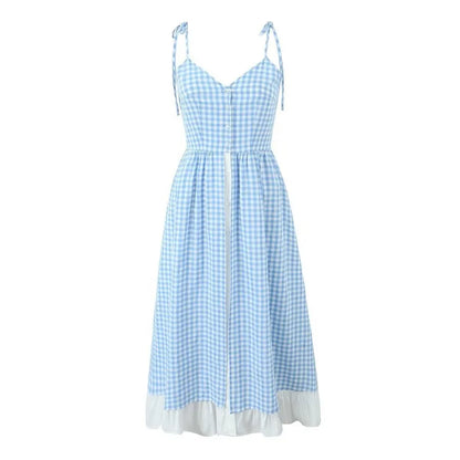 Sienna Blue Plaid Midi Dress